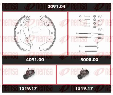 Handler.Part Brake set, drum brakes REMSA SPK309104 1