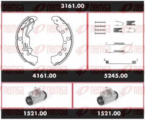 Handler.Part Brake set, drum brakes REMSA 316100 1