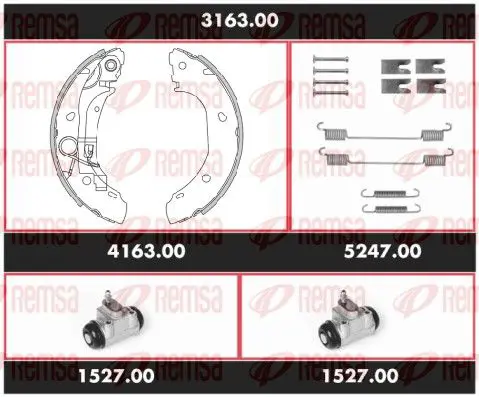 Handler.Part Brake set, drum brakes REMSA 316300 1