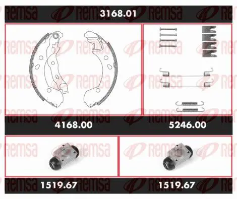 Handler.Part Brake set, drum brakes REMSA 316801 1