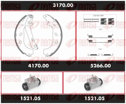 Handler.Part Brake set, drum brakes REMSA 317000 1