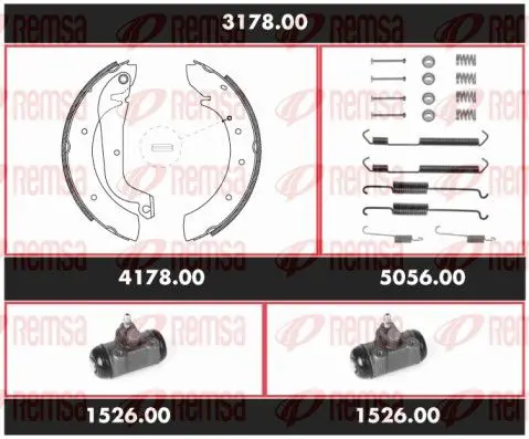 Handler.Part Brake set, drum brakes REMSA 317800 1