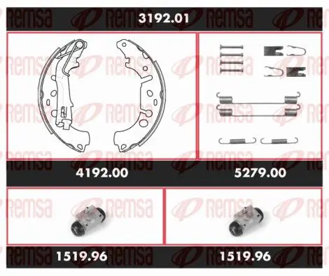 Handler.Part Brake set, drum brakes REMSA 319201 1