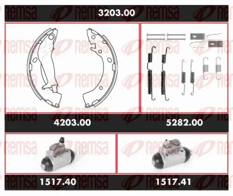 Handler.Part Brake set, drum brakes REMSA 320300 1