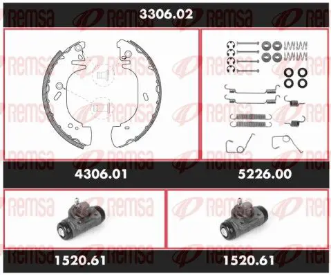 Handler.Part Brake set, drum brakes REMSA 330602 1