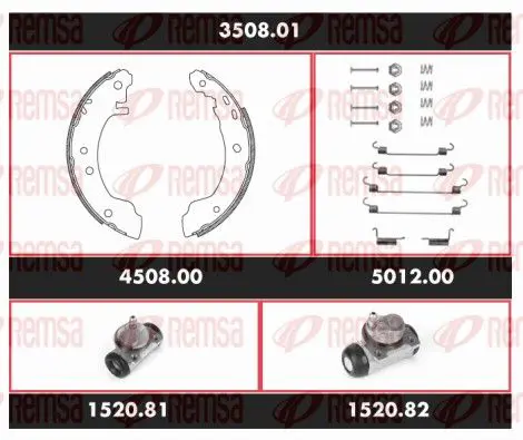 Handler.Part Brake set, drum brakes REMSA 350801 1