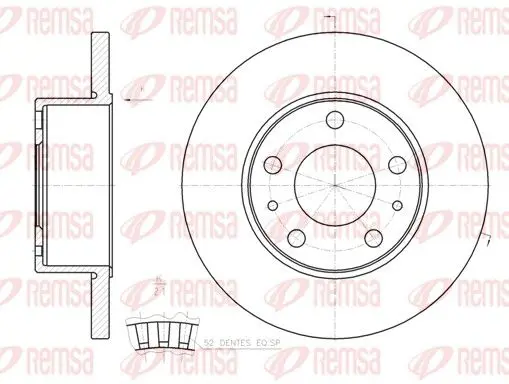 Handler.Part Brake disc REMSA 6120200 1