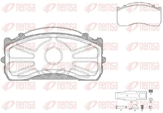 Handler.Part Brake pad set, disc brake REMSA JCA81580 1