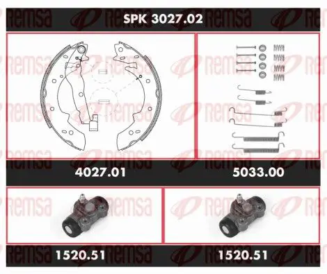 Handler.Part Brake set, drum brakes REMSA SPK302702 1