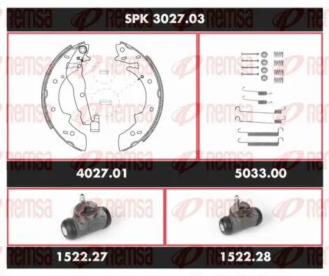 Handler.Part Brake set, drum brakes REMSA SPK302703 1