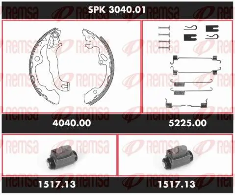 Handler.Part Brake set, drum brakes REMSA SPK304001 1