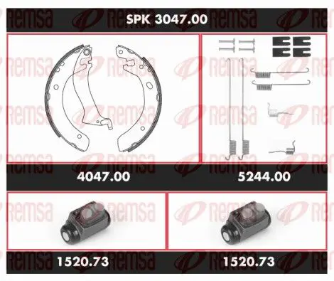 Handler.Part Brake set, drum brakes REMSA SPK304700 1