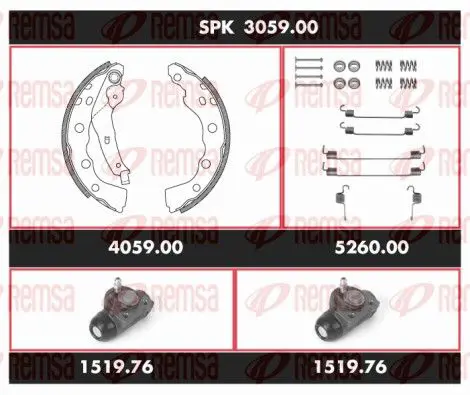 Handler.Part Brake set, drum brakes REMSA SPK305900 1