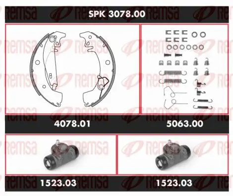 Handler.Part Brake set, drum brakes REMSA SPK307800 1