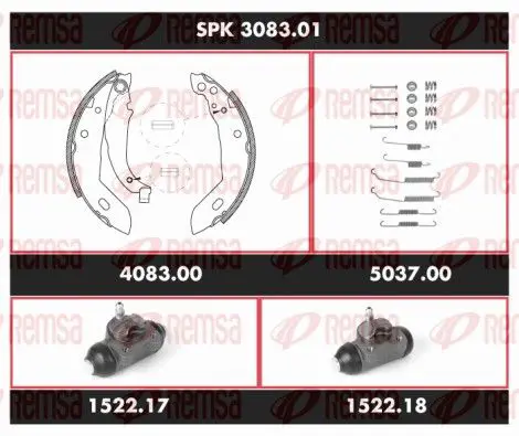 Handler.Part Brake set, drum brakes REMSA SPK308301 1