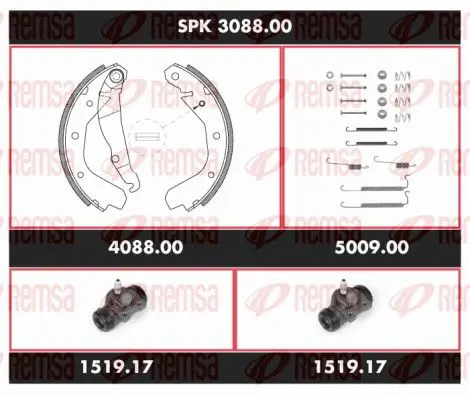 Handler.Part Brake set, drum brakes REMSA SPK308800 1