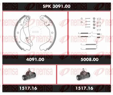 Handler.Part Brake set, drum brakes REMSA SPK309100 1