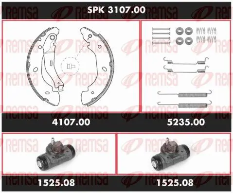 Handler.Part Brake set, drum brakes REMSA SPK310700 1