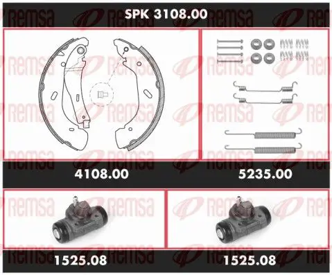 Handler.Part Brake set, drum brakes REMSA SPK310800 1