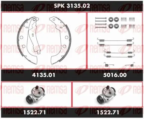 Handler.Part Brake set, drum brakes REMSA SPK313502 1