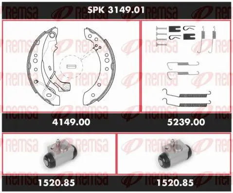 Handler.Part Brake set, drum brakes REMSA SPK314901 1