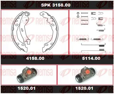 Handler.Part Brake set, drum brakes REMSA SPK315800 1