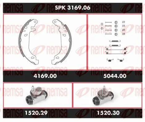 Handler.Part Brake set, drum brakes REMSA SPK316906 1