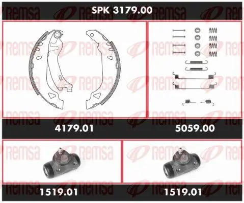 Handler.Part Brake set, drum brakes REMSA SPK317900 1