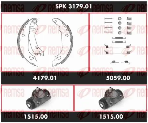 Handler.Part Brake set, drum brakes REMSA SPK317901 1