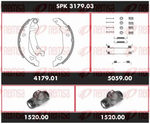 Handler.Part Brake set, drum brakes REMSA SPK317903 1