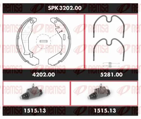 Handler.Part Brake set, drum brakes REMSA SPK320200 1