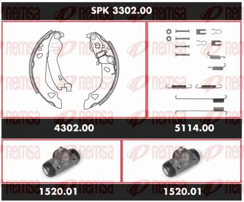 Handler.Part Brake set, drum brakes REMSA SPK330200 1