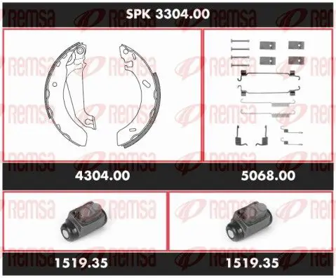 Handler.Part Brake set, drum brakes REMSA SPK330400 1