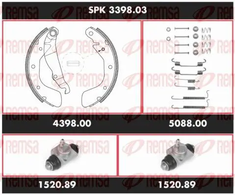 Handler.Part Brake set, drum brakes REMSA SPK339803 1