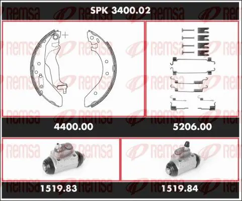 Handler.Part Brake set, drum brakes REMSA SPK340002 1