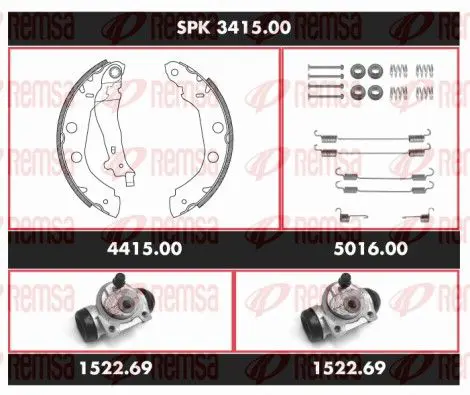 Handler.Part Brake set, drum brakes REMSA SPK341500 1