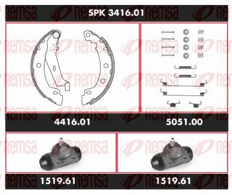 Handler.Part Brake set, drum brakes REMSA SPK341601 1