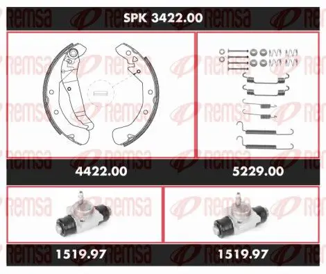 Handler.Part Brake set, drum brakes REMSA SPK342200 1