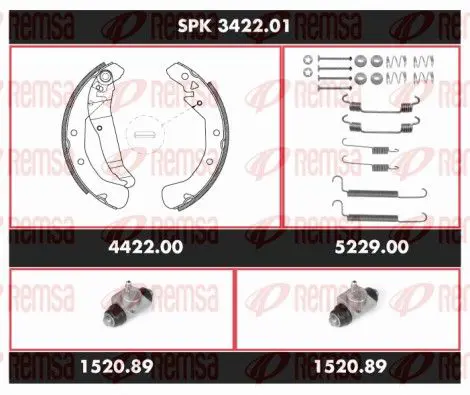 Handler.Part Brake set, drum brakes REMSA SPK342201 1