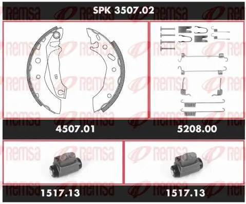 Handler.Part Brake set, drum brakes REMSA SPK350702 1