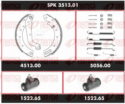 Handler.Part Brake set, drum brakes REMSA SPK351301 1