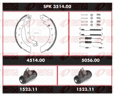 Handler.Part Brake set, drum brakes REMSA SPK351400 1