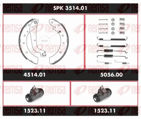 Handler.Part Brake set, drum brakes REMSA SPK351401 1