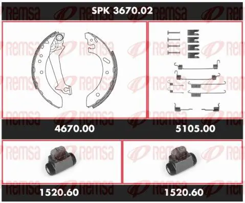 Handler.Part Brake set, drum brakes REMSA SPK367002 1