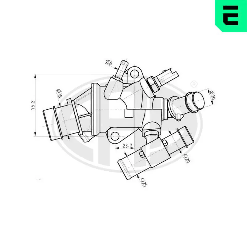 Handler.Part Thermostat, coolant ERA 350215 1