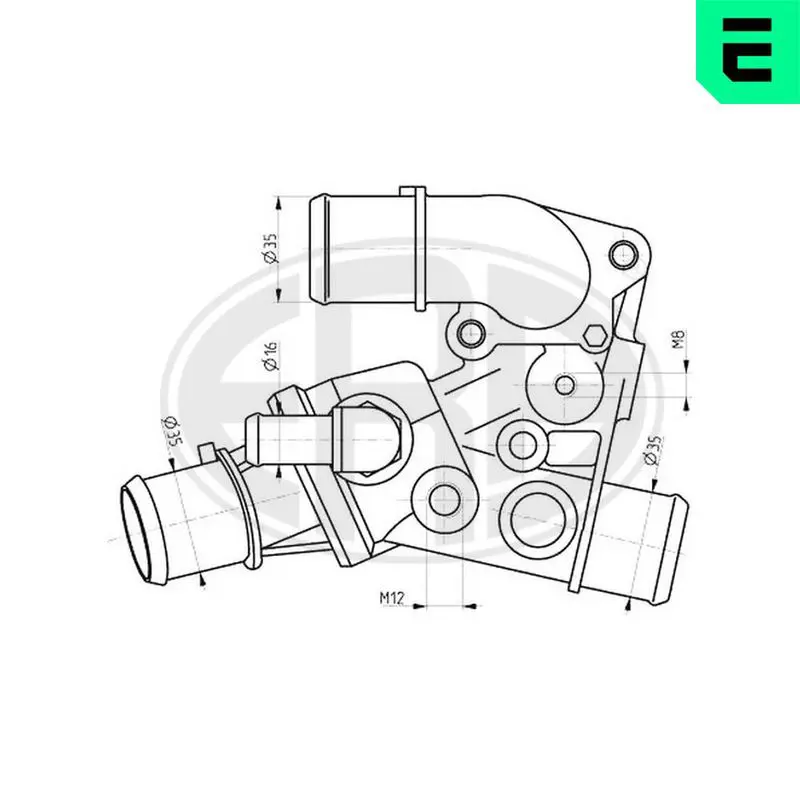 Handler.Part Thermostat, coolant ERA 350304 1