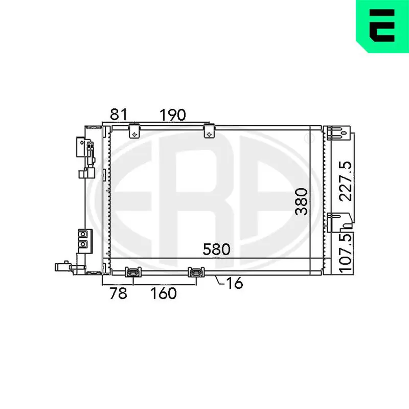 Handler.Part Condenser, air conditioning ERA 667043 1