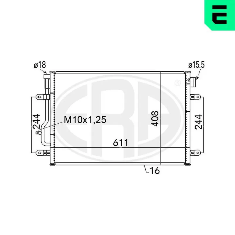 Handler.Part Condenser, air conditioning ERA 667060 1