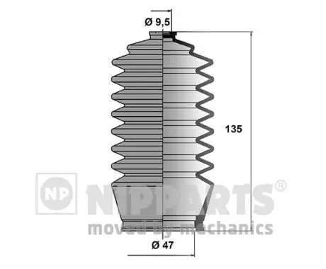 Handler.Part Bellow set, steering NIPPARTS J2842002 1