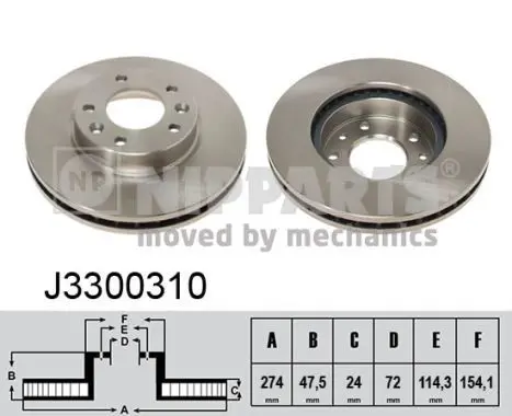 Handler.Part Brake disc NIPPARTS J3300310 1